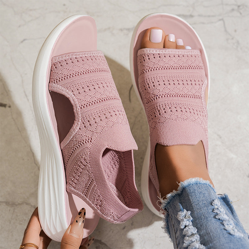 CAMILLE | SANDALIAS CON PLATAFORMA CON TELA ELASTICA