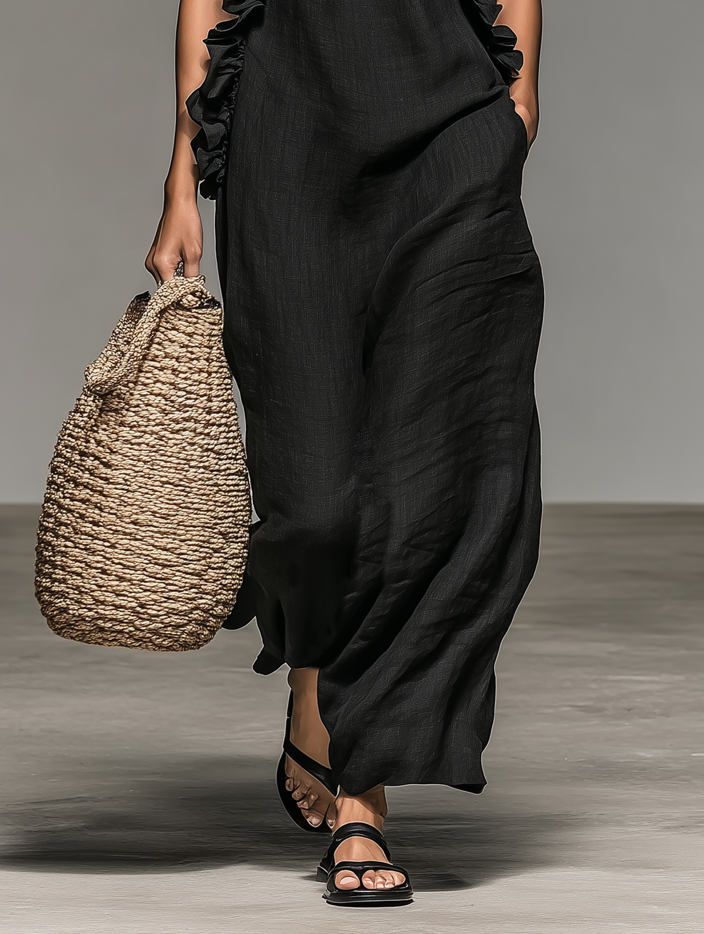 Lora | Vestido maxi con bolsillos