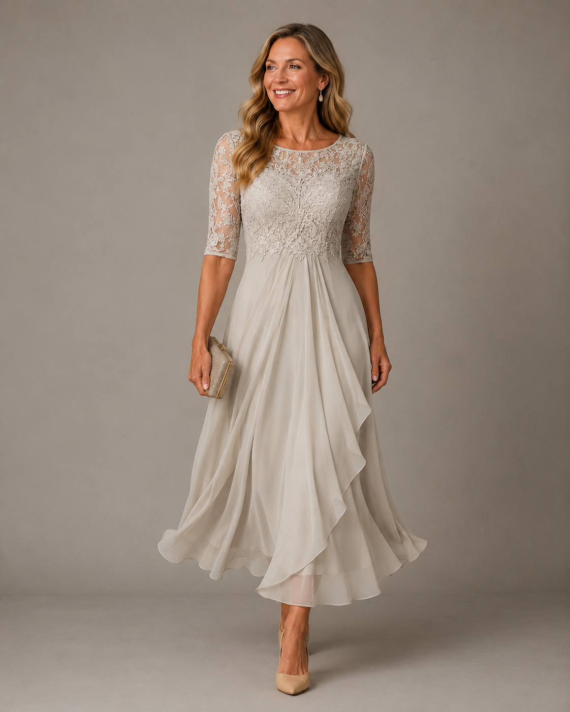 Romina | Vestido midi de encaje estilizado