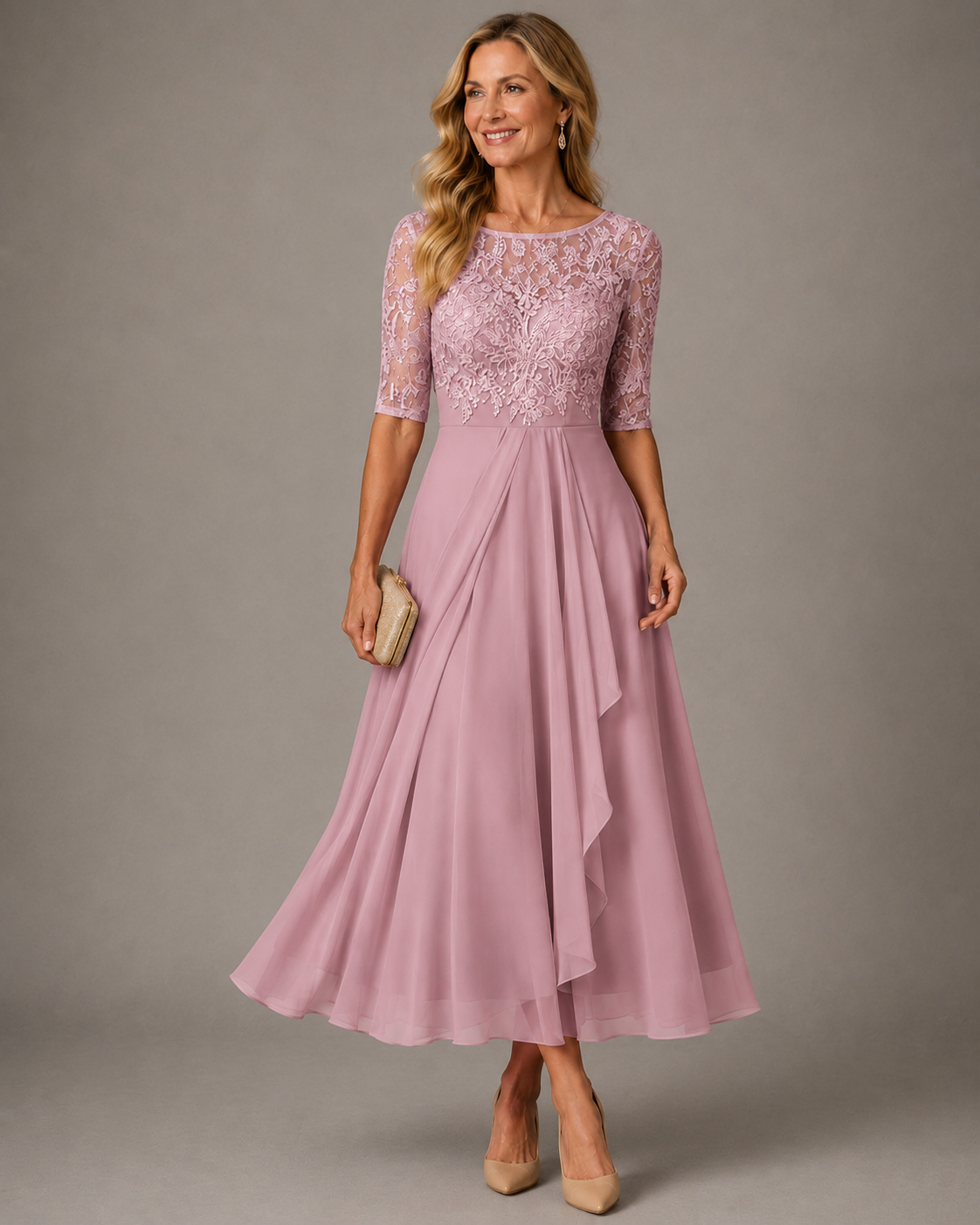 Romina | Vestido midi de encaje estilizado