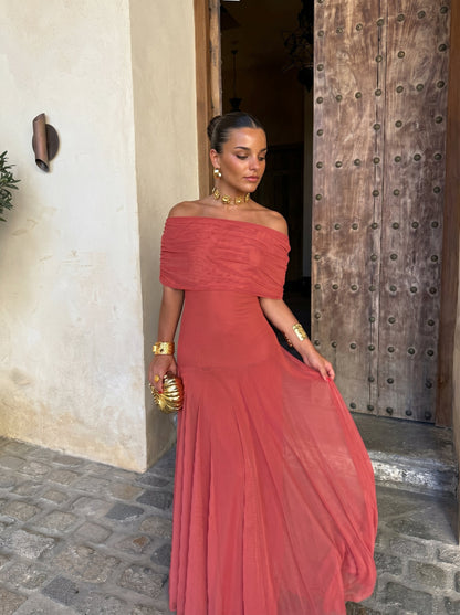Marzia | Vestido largo Toledo - Rojizo