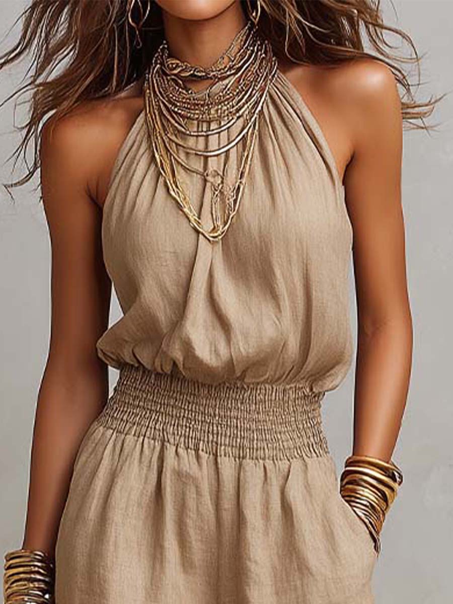 VALERIA | MONO ELEGANTE CON CUELLO HALTER