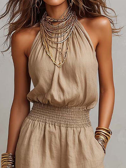 VALERIA | MONO ELEGANTE CON CUELLO HALTER
