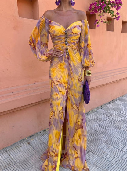 Ludovica | Vestido maxi floral - Amarillo