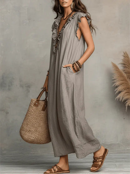Chiara | Vestido maxi bohemio con escote en V