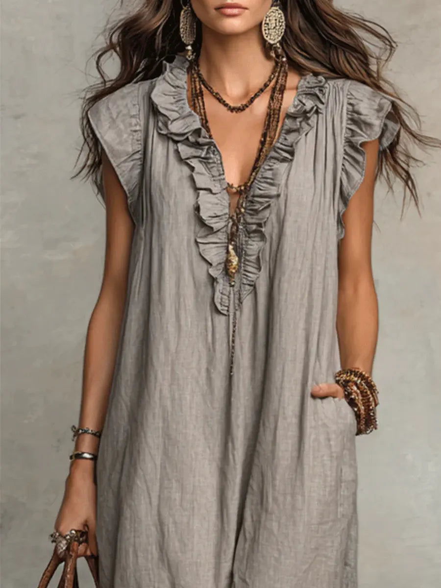 Chiara | Vestido maxi bohemio con escote en V