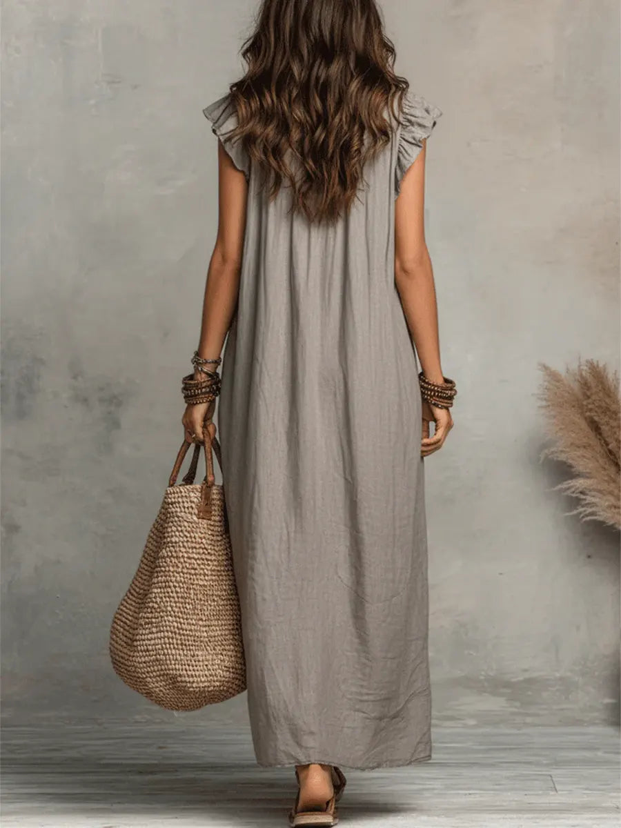 Chiara | Vestido maxi bohemio con escote en V