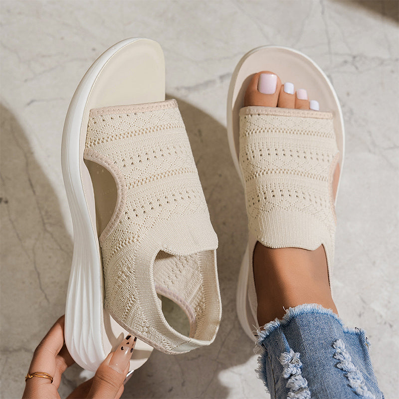 CAMILLE | SANDALIAS CON PLATAFORMA CON TELA ELASTICA