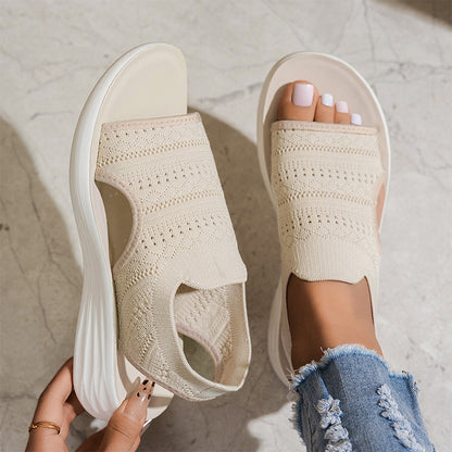 CAMILLE | SANDALIAS CON PLATAFORMA CON TELA ELASTICA