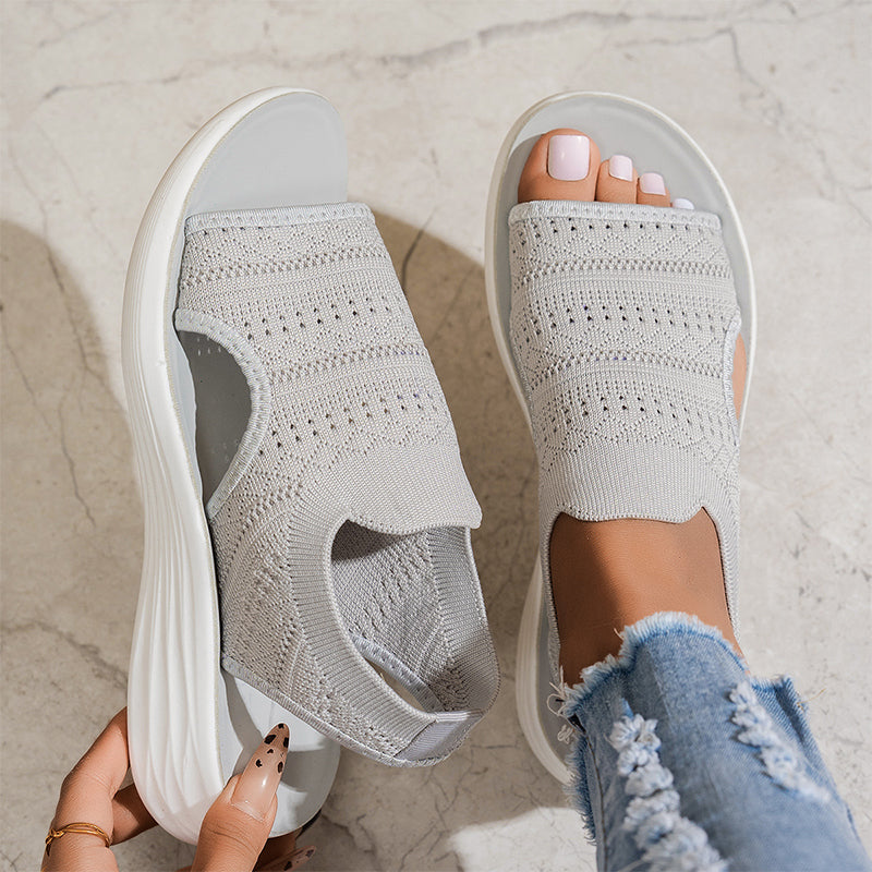 CAMILLE | SANDALIAS CON PLATAFORMA CON TELA ELASTICA