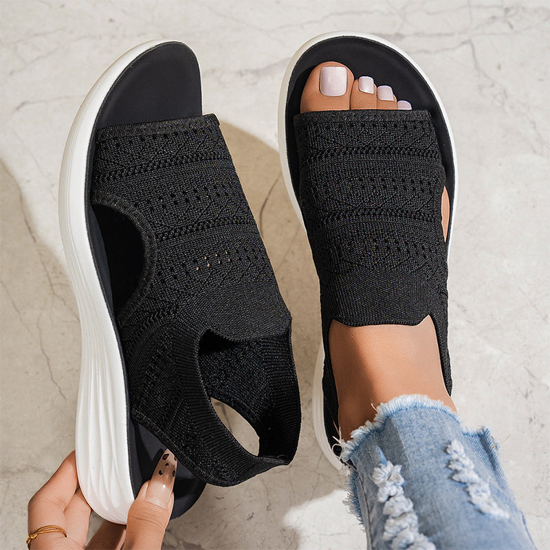 CAMILLE | SANDALIAS CON PLATAFORMA CON TELA ELASTICA
