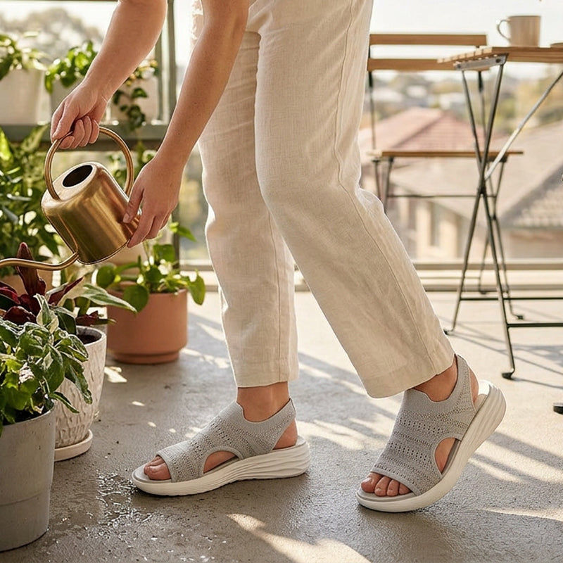 CAMILLE | SANDALIAS CON PLATAFORMA CON TELA ELASTICA
