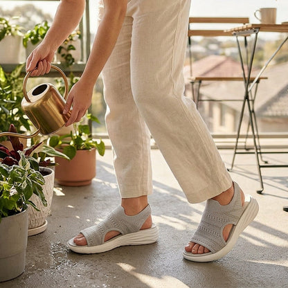 CAMILLE | SANDALIAS CON PLATAFORMA CON TELA ELASTICA
