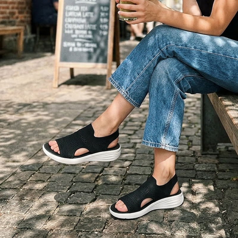 CAMILLE | SANDALIAS CON PLATAFORMA CON TELA ELASTICA